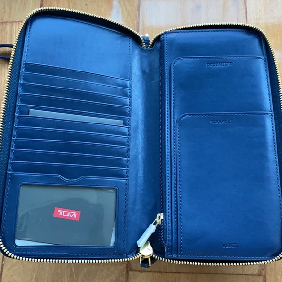 Tumi Bags Nwt Tumi Navy Blue Travel Wallet Wristlet Poshmark